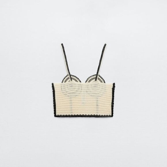 CONTRAST CROCHET TOP ZARA  - Picture 5 of 8